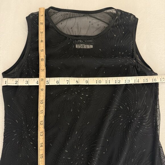 Womens Dark Mesh Overlay Starburst Pattern Maxi Dress Size 8 Whimsigoth Witchy - Picture 5 of 9